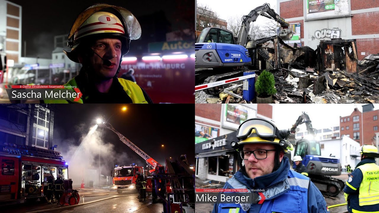 🔴[FEU2] Burger Restaurant in der Süderstraße durch Feuer zerstört