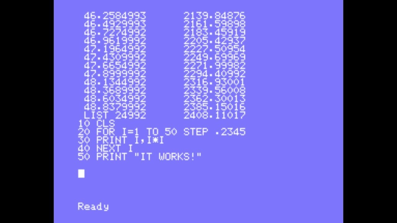 MTX 500 [BASIC test] (1983) Memotech Ltd