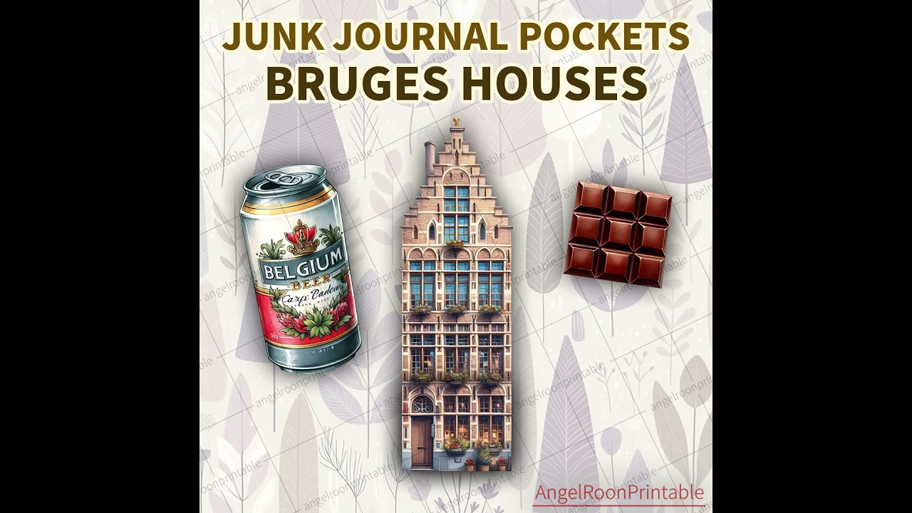 Junk Journal Ideas: Pocket Tags - Bruges Houses in Belgium Loaded Envelopes 