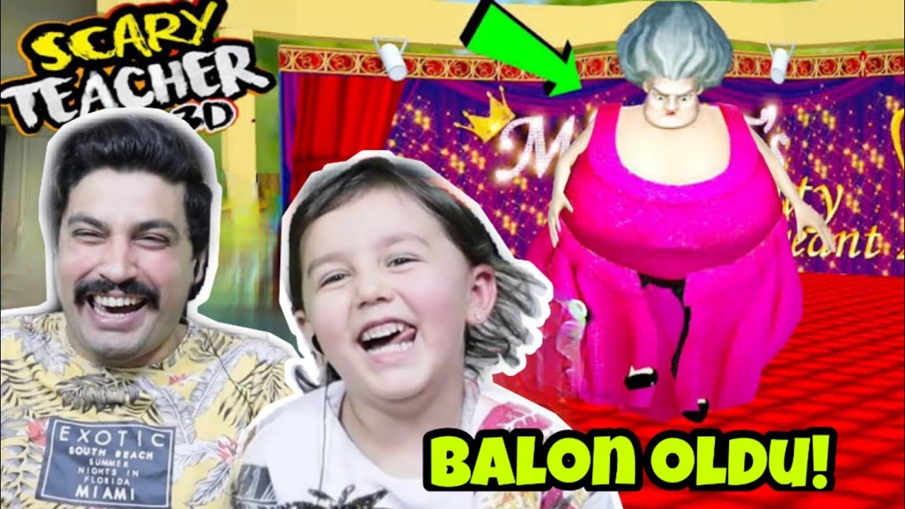 KIZGIN ÖĞRETMEN BALON OLDU UÇTU! | SCARY TEACHER 3D OYNUYORUZ!