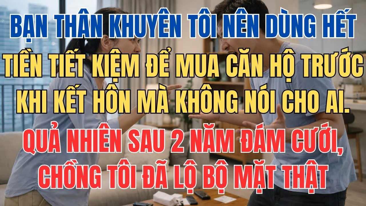 Bạn Th&acirc;n Khuy&ecirc;n T&ocirc;i Lấy Hết Tiền Tiết Kiệm Mua Nh&agrave; Ri&ecirc;ng Trước Khi Cưới 2 Năm Sau T&ocirc;i Mới Biết L&iacute; Do