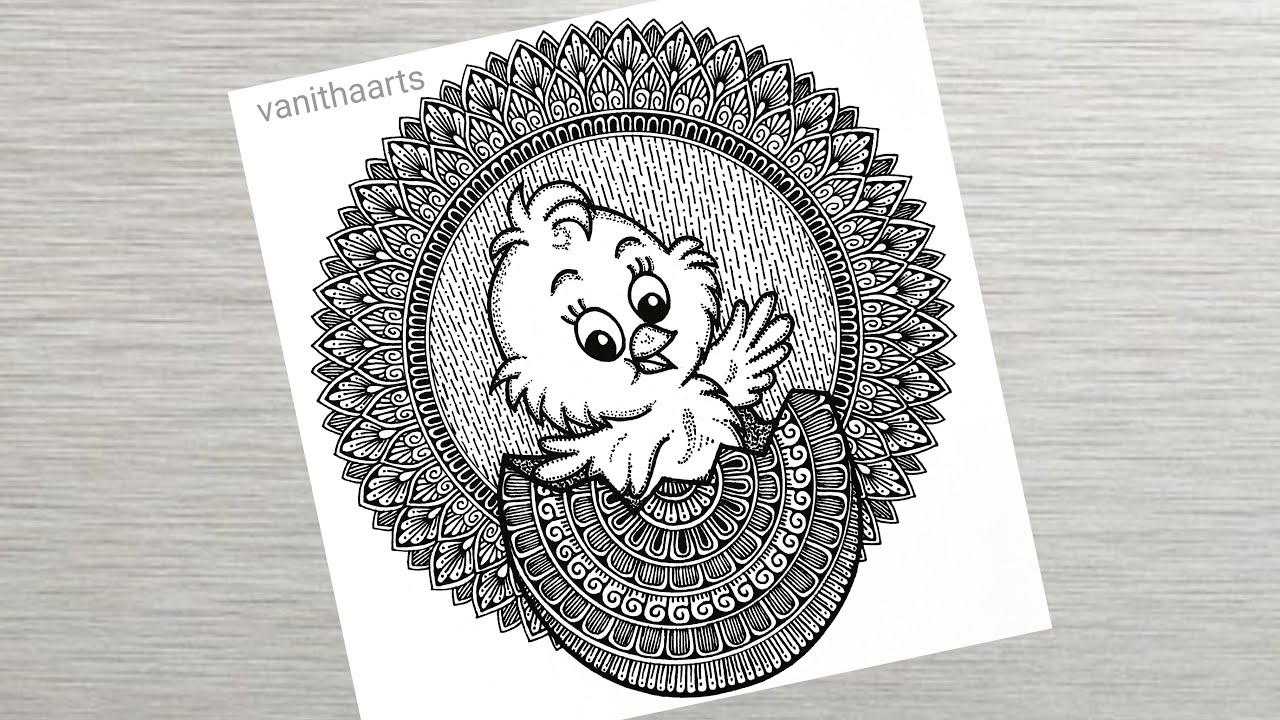 How to draw mandala for beginners | easy mandala | Bird mandala | mandala art step by step tutorial