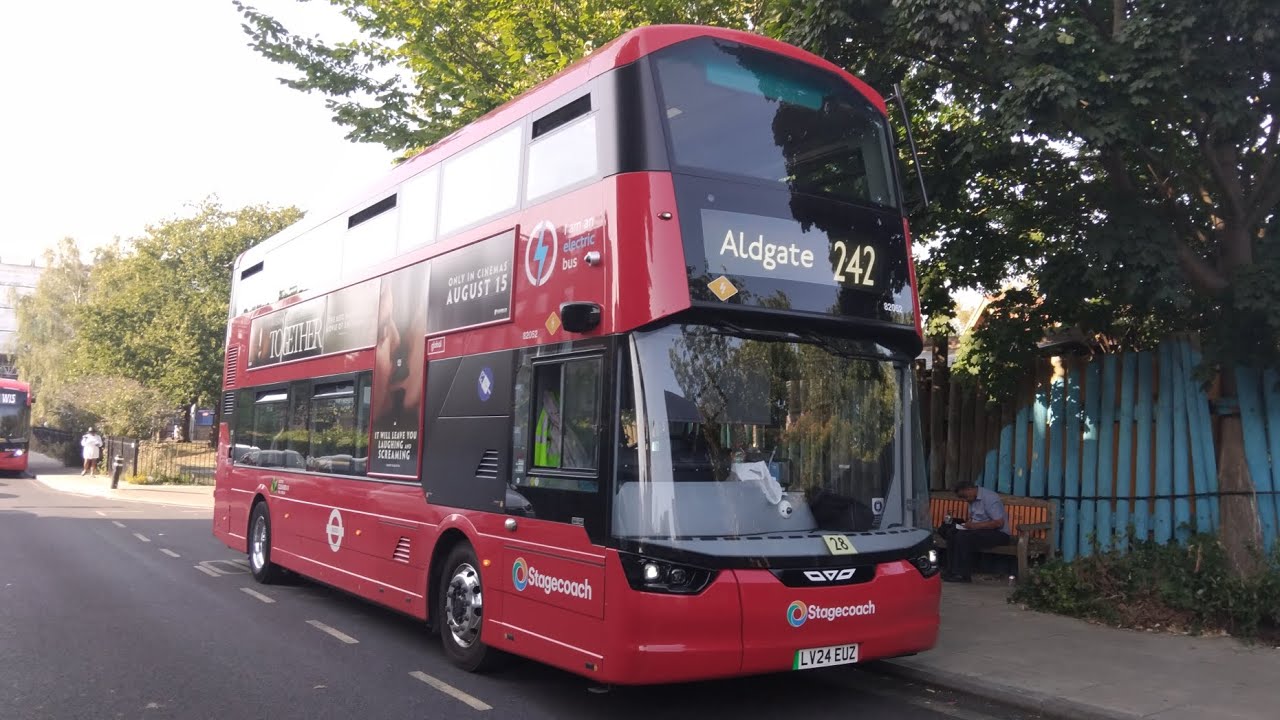 (2,300 Subscribers) - Electroliner EV Journey on - 82052e - LV24EUZ - on Route 242 - 12/08/2025