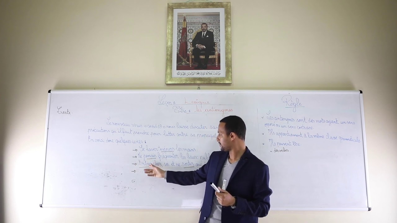 التعليم عن بعد   السادس ابتدائي   الفرنسية   Tilmid Tice   les antonymes