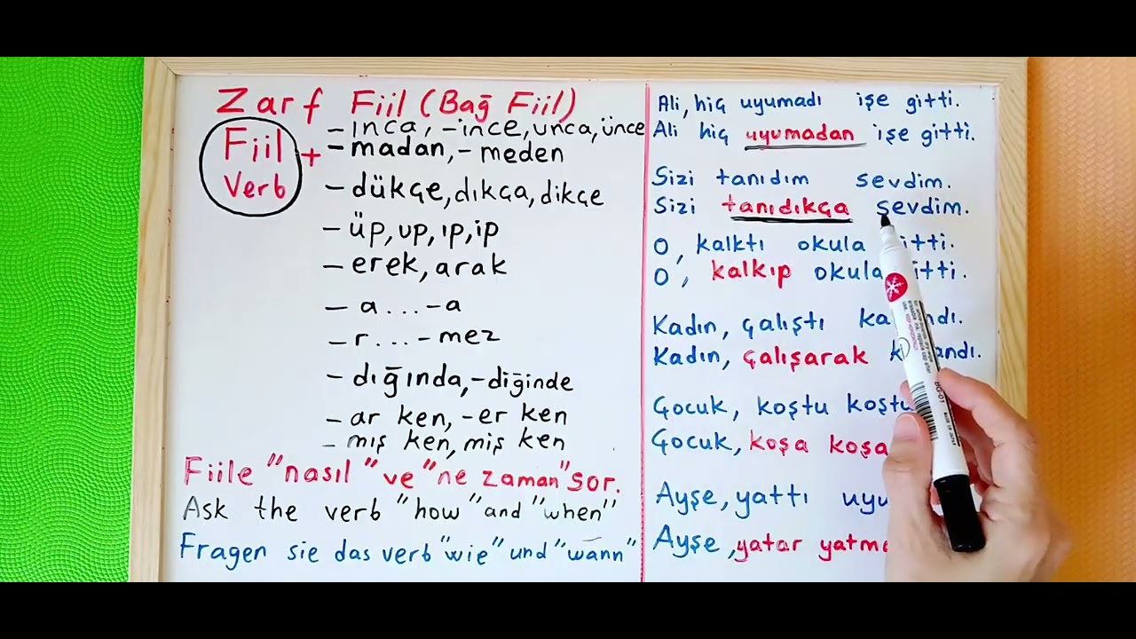 Türkçe Zarf Nedir#Türkçe Dilbilgisi 