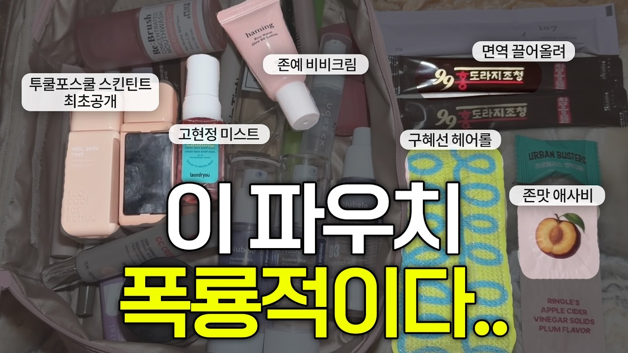 폭룡적인 찐코덕 파우치 털기👛 (투쿨포스쿨 스킨틴트 최초공개! 고현정 미스트, 존예 비비크림, 샵꿀템, 미친 웜톤 베이스립, 존맛 애사비, 구혜선 헤어롤, N통 진정크림)