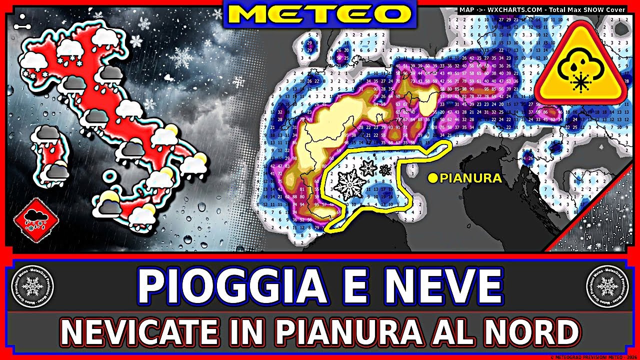 METEO – Neve in Pianura al Nord | Previsioni Fino al 24 Gennaio