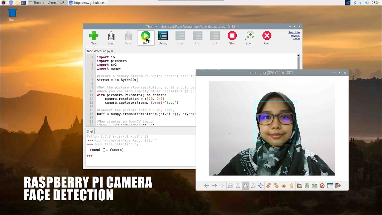 Raspberry Pi Camera Face Detection Using OpenCV Python3