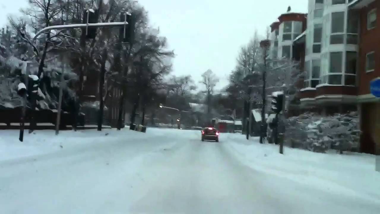 Winterfahrt durch das verschneite  Grevenbroich