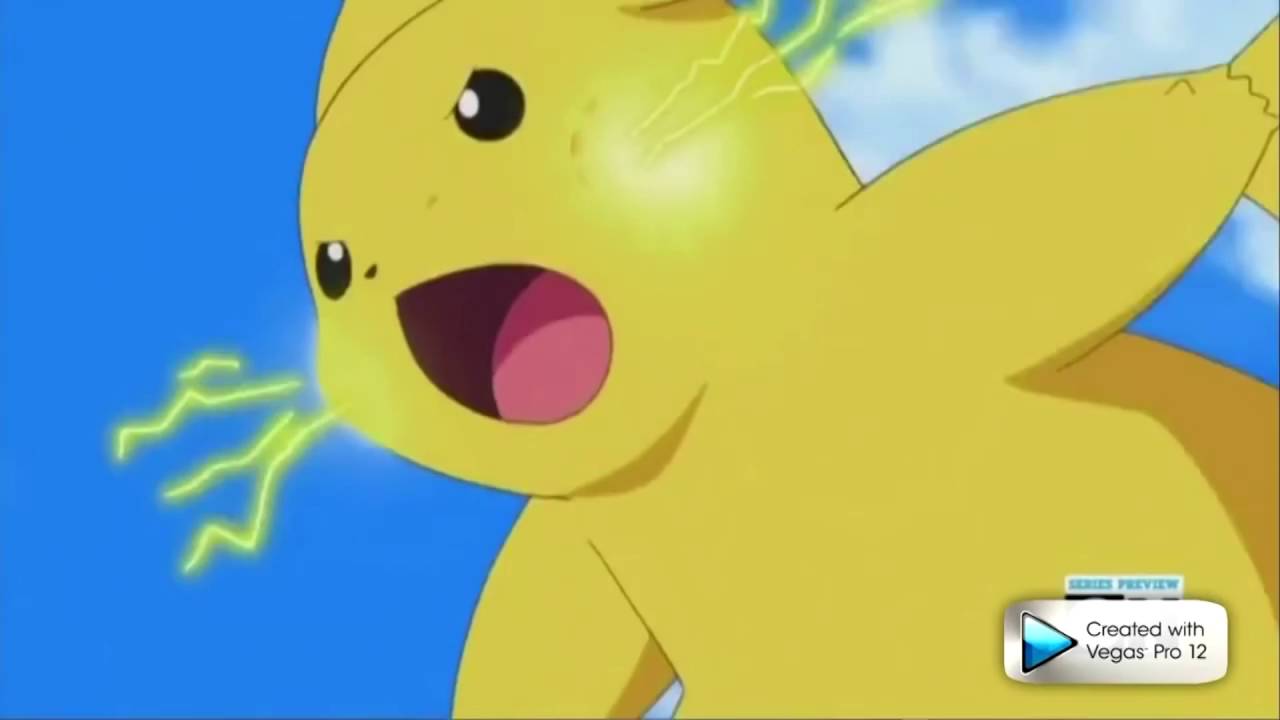 Pikachu's thunderbolt has a sparta Deraidos Style remix