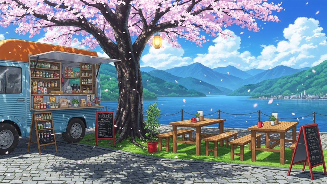 Cherry Blossoms by the Lake 🌸 | Lofi Beats to Relax/Study To