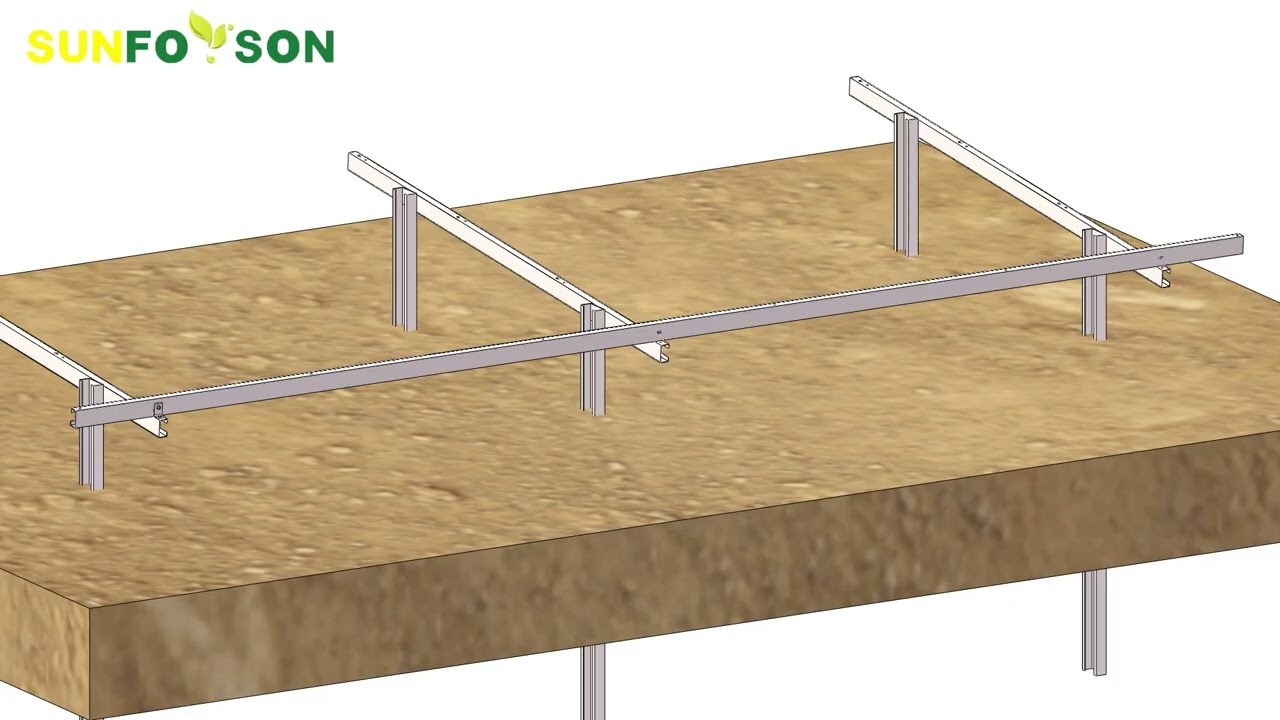Sunforson Steel Pile Post Aluminum Solar Mounting Rails | PV Ground Mounting System