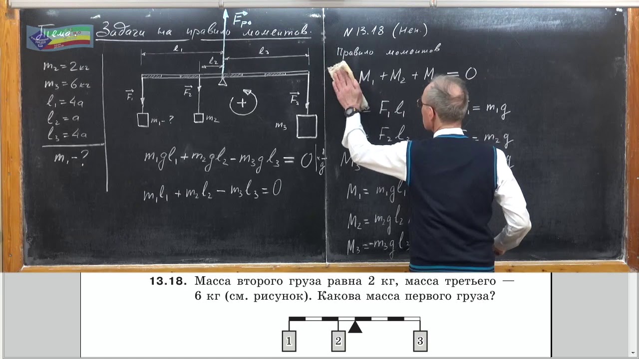 Урок 81 (осн). Задачи на правило моментов