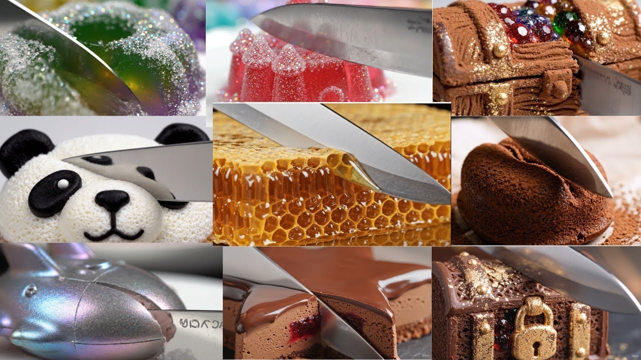 Which Dessert Would You Like to Cut? | Satisfying AI ASMR Tasting