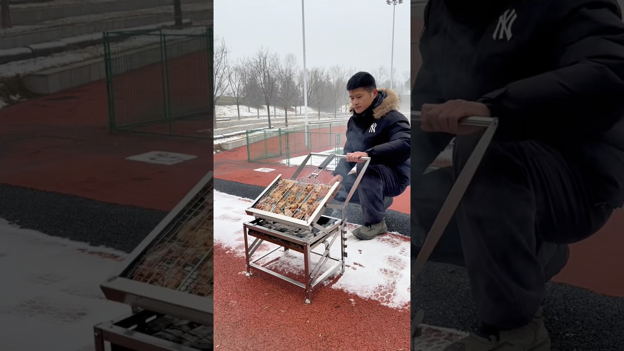 The barbecue grill made of stainless steel is resistant to high temperature and rust. #BlazeForF1