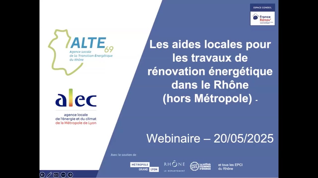 Webinaire : Les aides locales pour la rénovation performante dans le Rhône, à destination des Pros