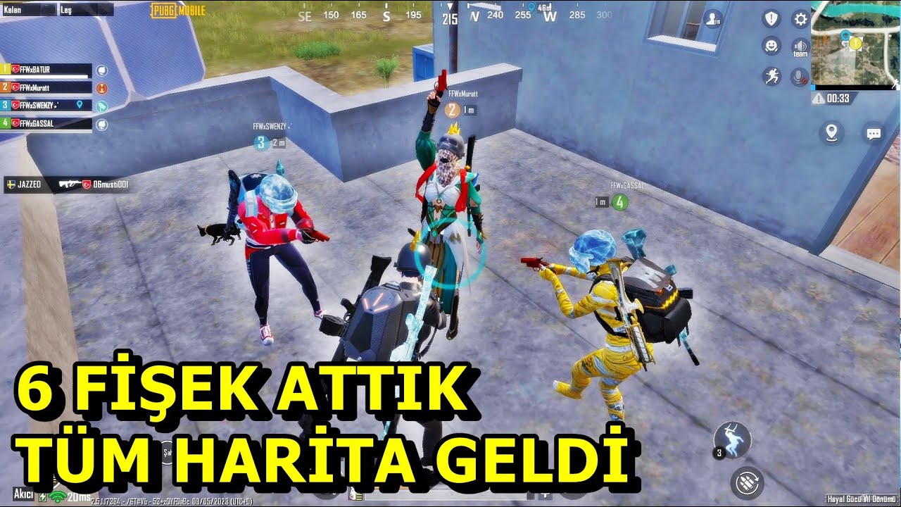 6 FİŞEK ATTIK TÜM HARİTA GELDİ OHA ! PUBG MOBİLE