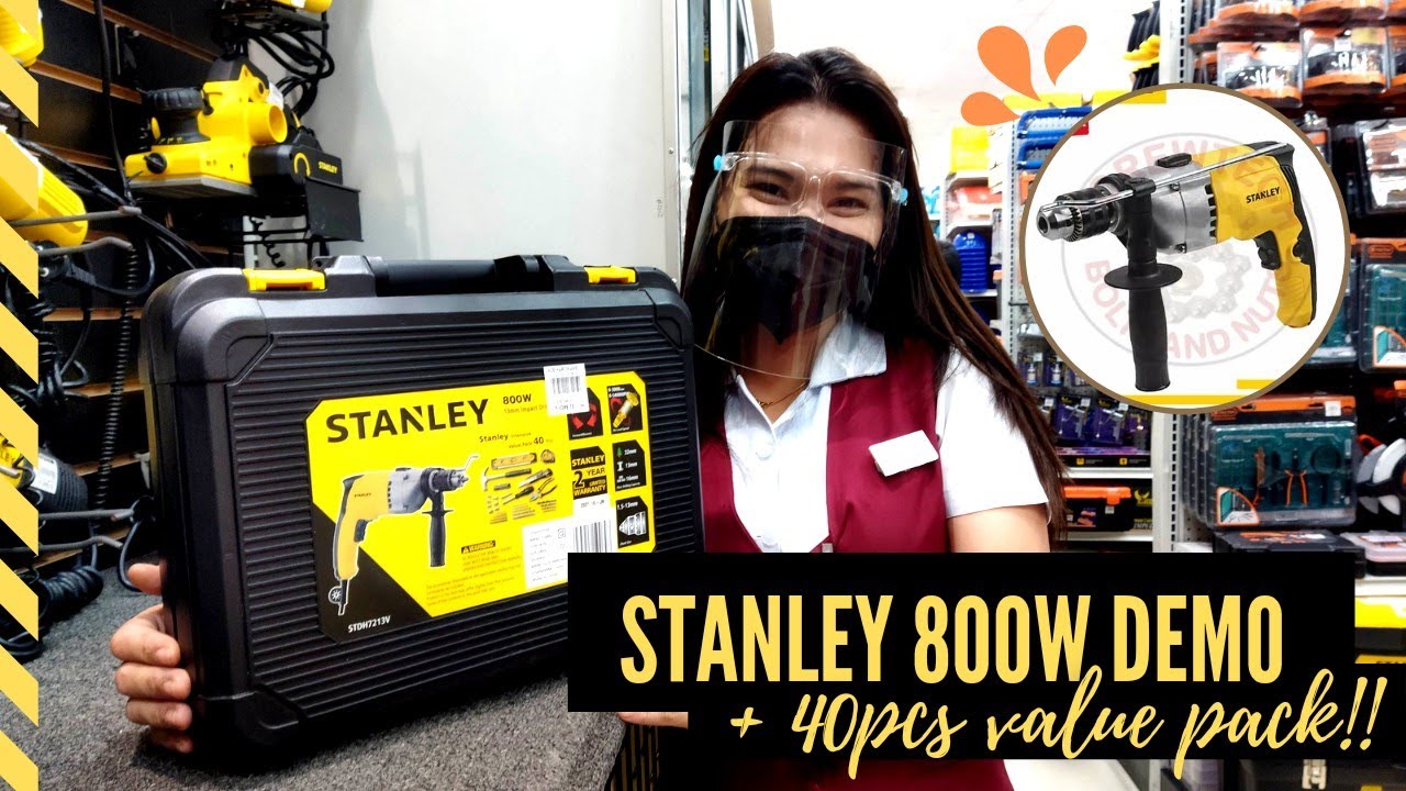 Stanley 800W 13mm Impact Hammer Drill + 40pcs Value Pack Unboxing & DEMO by Ms. Ivy of Ace Hardware