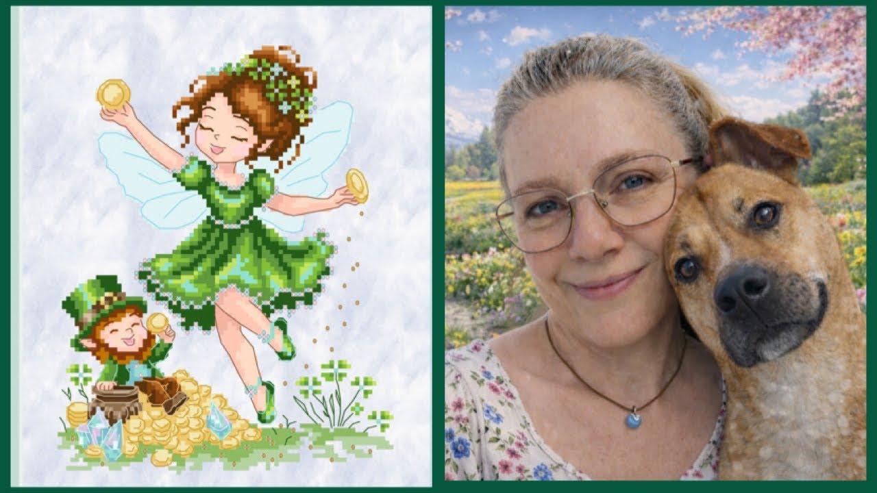 Je vous donne de mes nouvelles en brodant la petite Aisling de chez Cross Stitching Art