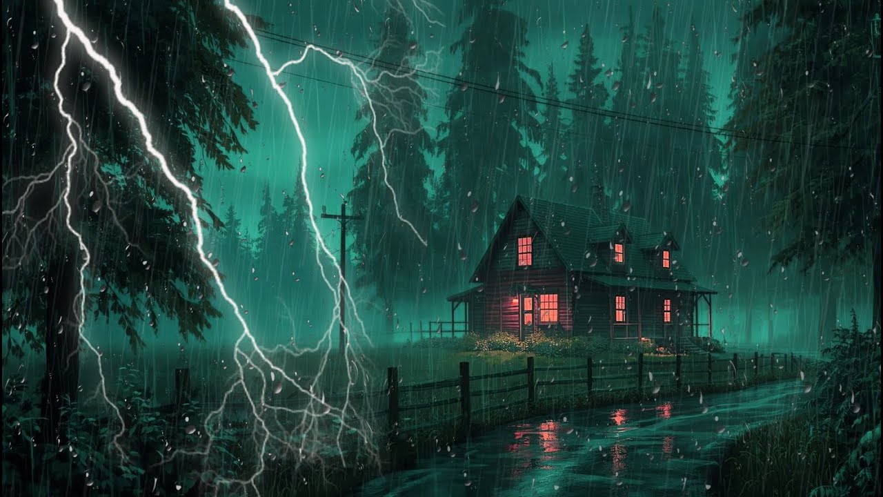 Olvida las Preocupaciones y Duerme al Instante – Lluvia Fuerte y Truenos Toda la Noche