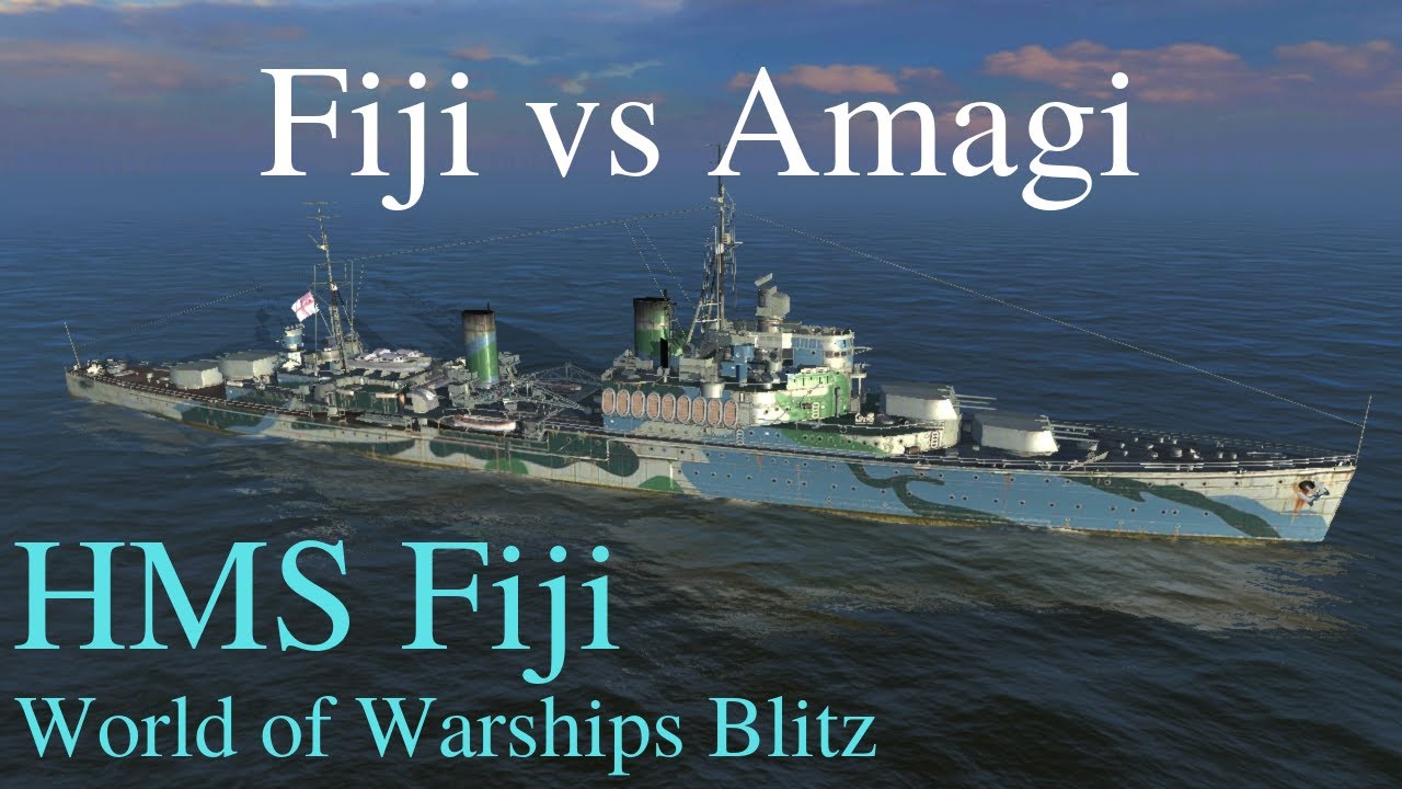 World of Warships Blitz: HMS Fiji. Fiji vs Amagi
