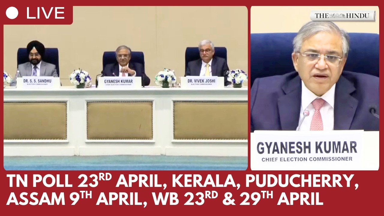 Election dates Announcement 2026 for Tamilnadu, Kerala, West Bengal, Assam & Puducherry
