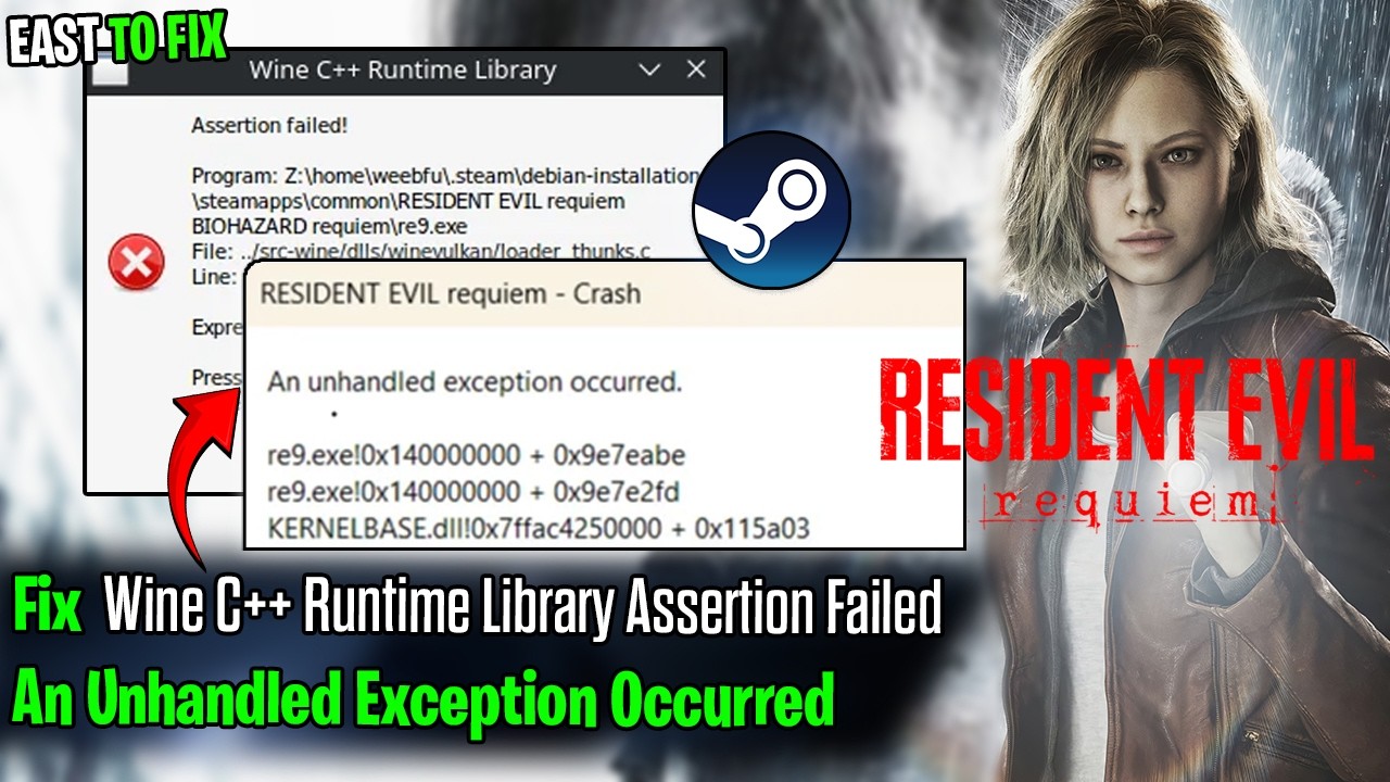 Fix Resident Evil Requiem An Unhandled Exception Occurred re9.exe / Assertion Failed