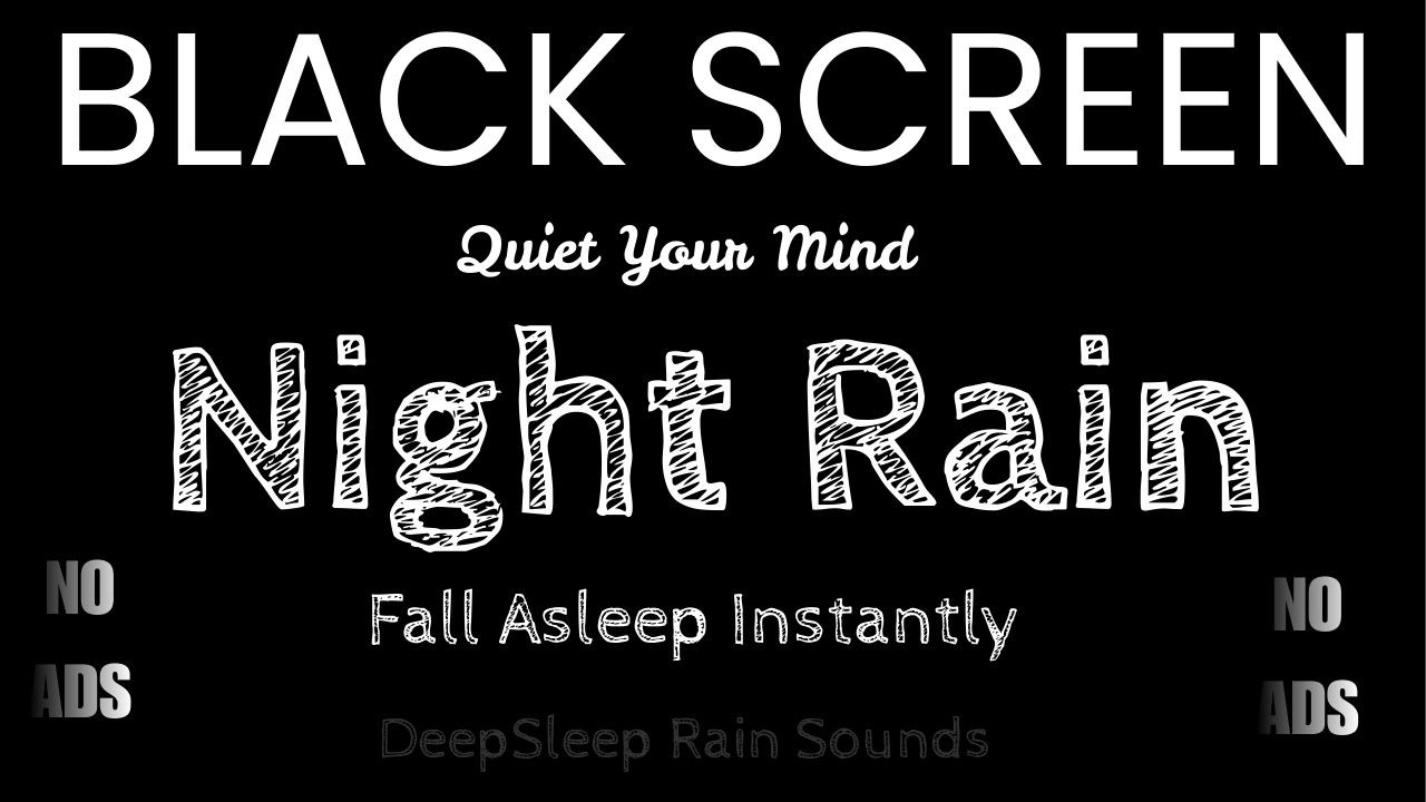 Peaceful Rain at Night 🌧 Black Screen No Thunder | Fall Asleep Fast, Beat Insomnia & Deep Sleep ASMR