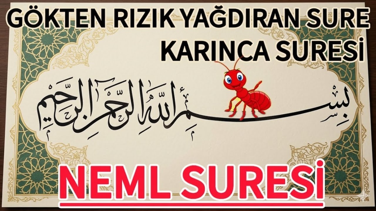 Neml Suresi - G&ouml;kten Rızık Yağdıran Sure - KARINCA SURESİ Dinle Bereket Ve Rızık Suresi 💯