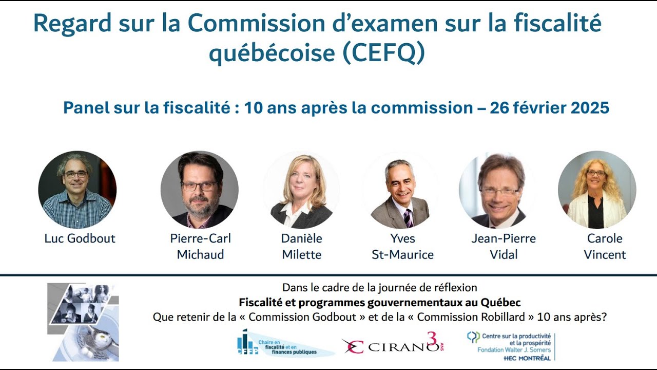 Journée de réflexion 2025 - Regard sur la Commission d’examen sur la fiscalité québécoise