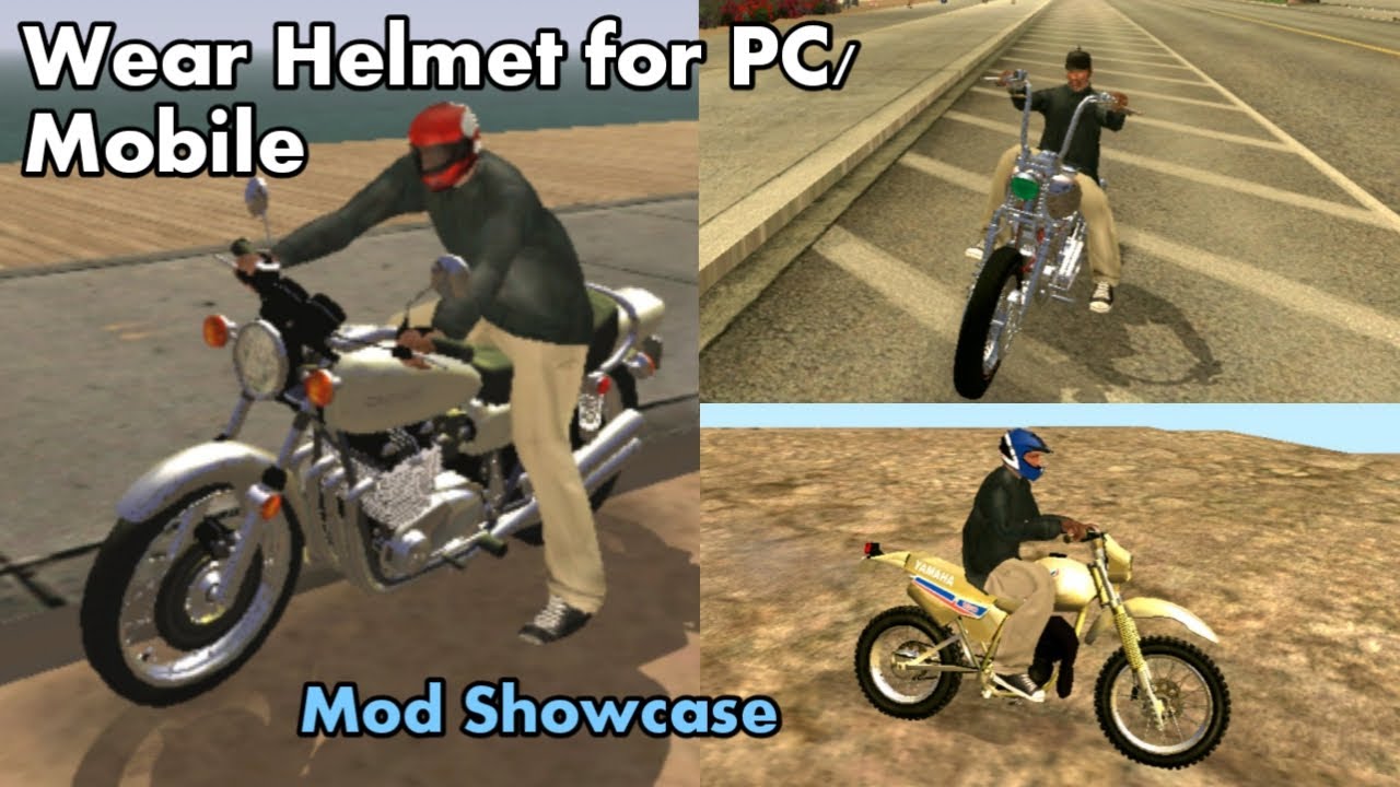 GTA SA Android: Wear Helmet (PC/Mobile) [Mod Showcase]