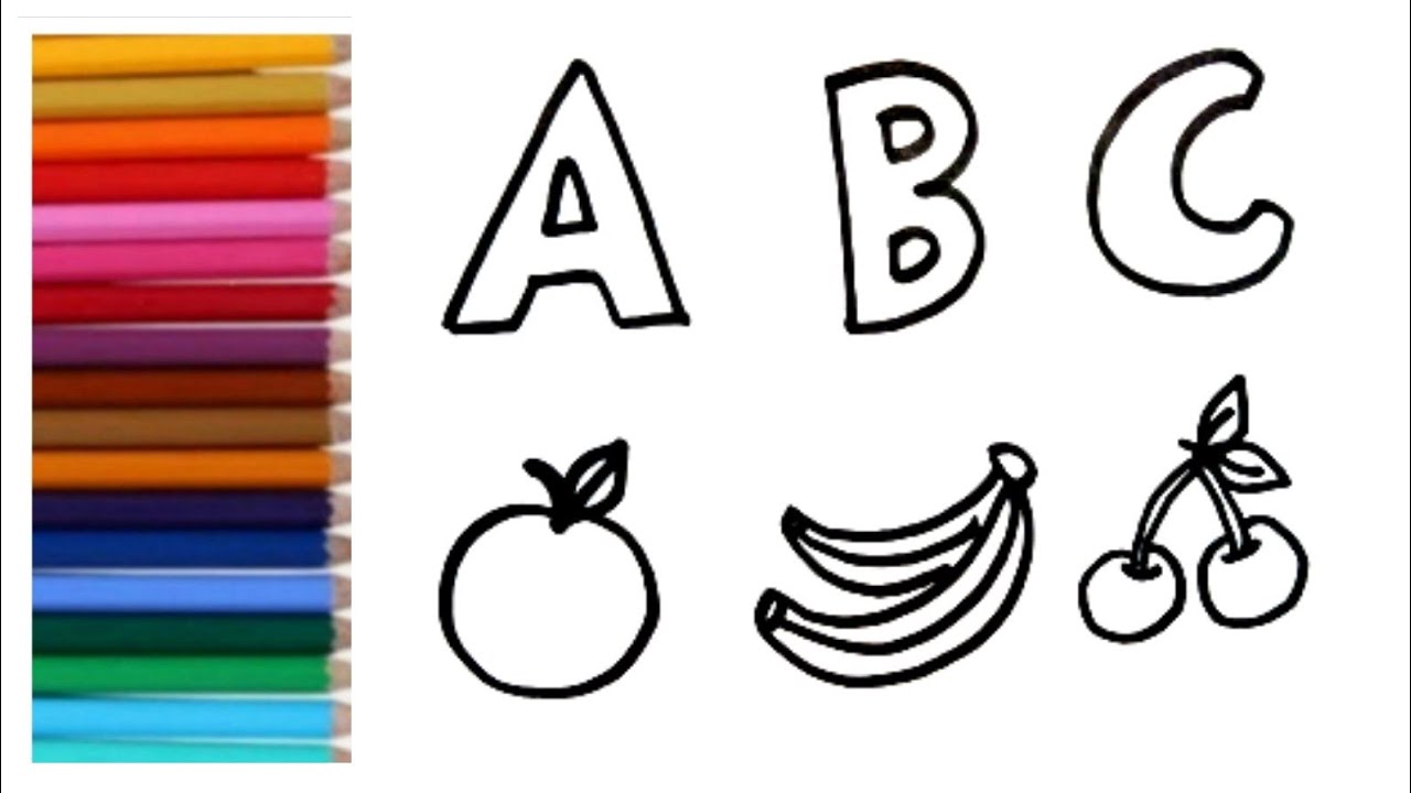 Draw ABC alphabets and fruits for kids || Alphabets songs for kids and Toddler||@Draw-easytv