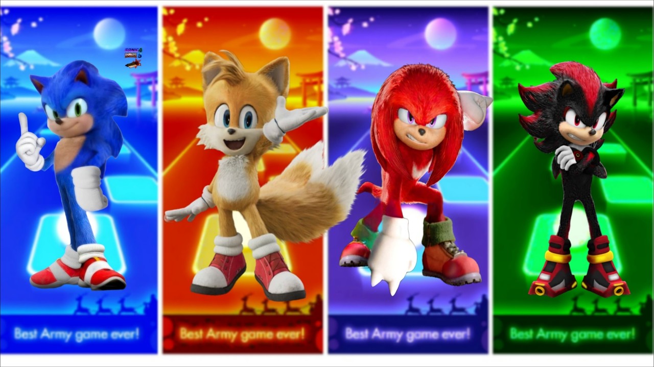 Sonic 🔴 Tails 🔴 Knuckles 🔴 Shadow - Tiles hop