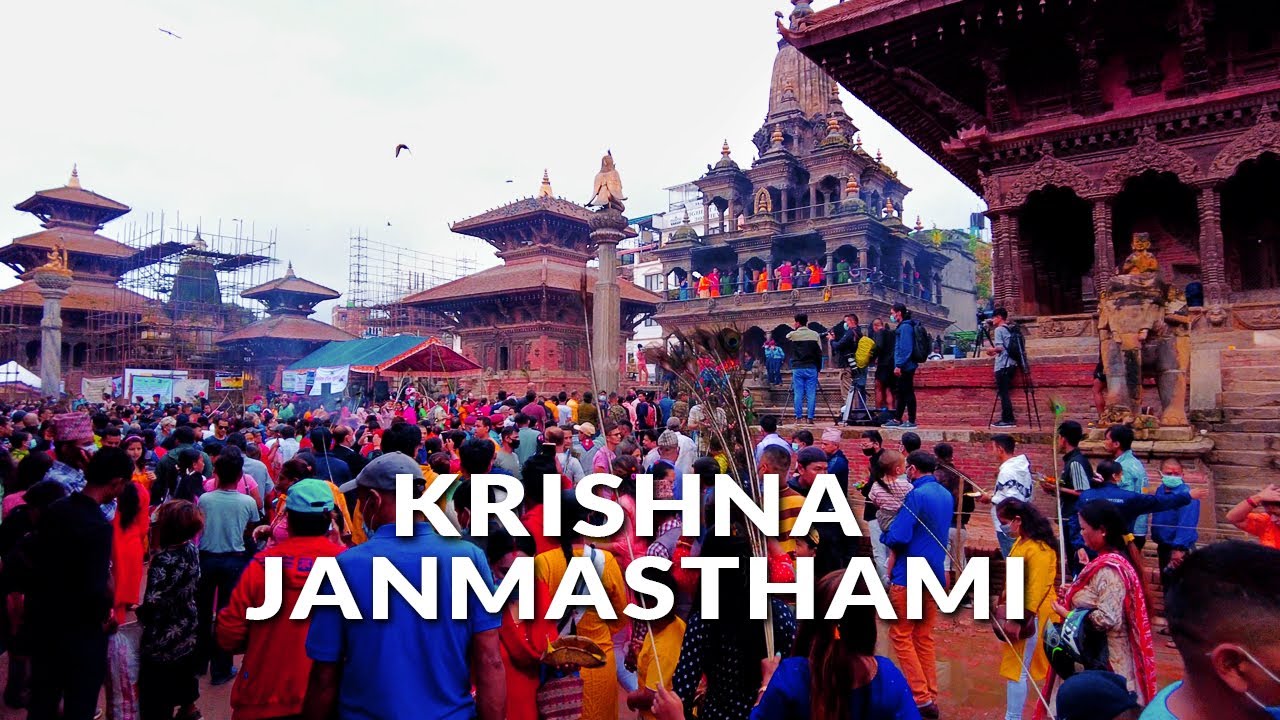 Krishna Mandir, Patan Durbar Square on Krishna Janmasthami Festival  | Tour of Kathmandu, Nepal | 4K