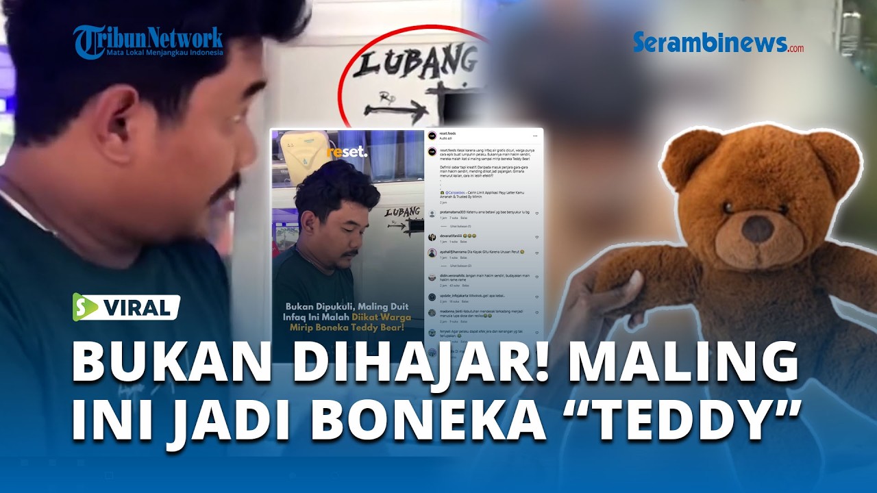Viral! Warga Ikat Pelaku Pencurian Kotak Infaq Air Gratis, Disebut Mirip Boneka Teddy Bear
