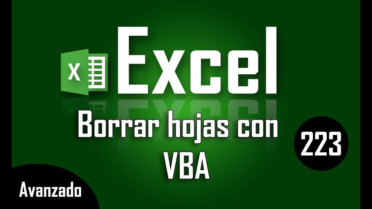 Como borrar hojas de un libro de Excel con VBA - Capítulo 223