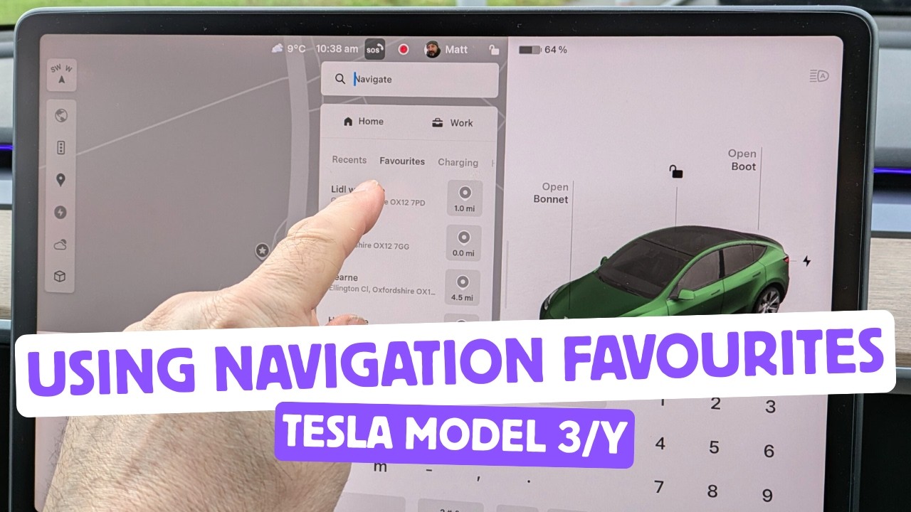 Инструкция по использованию ИЗБРАННОГО ☆ в навигации Tesla