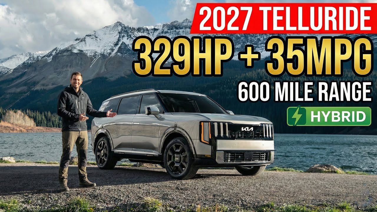 Kia Telluride Hybrid 2027 года: 329 л.с., запас хода 600 миль и расход топлива 35 миль на галлон!