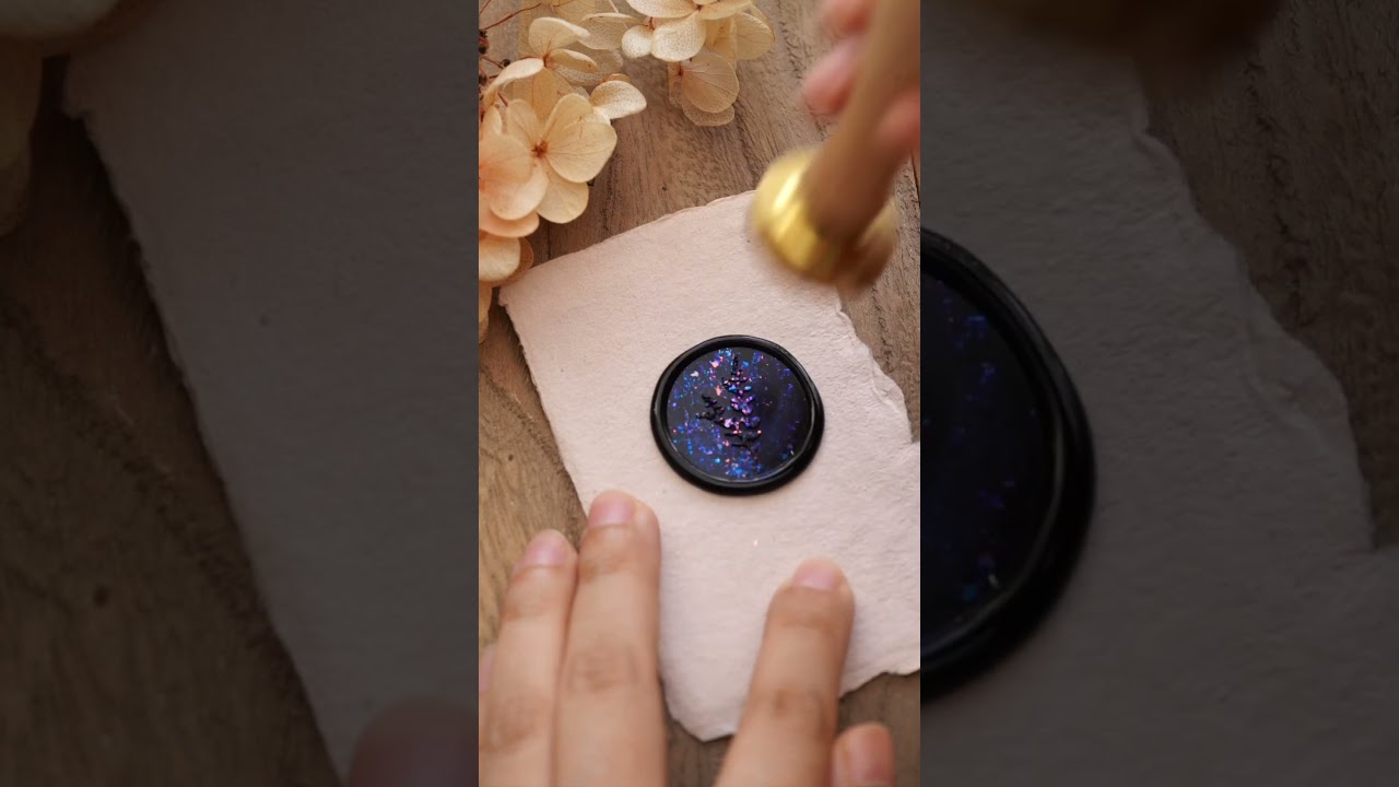 Glitter Wax Seal Idea. ✨ #diy #waxseal #waxsealstamps #galaxy