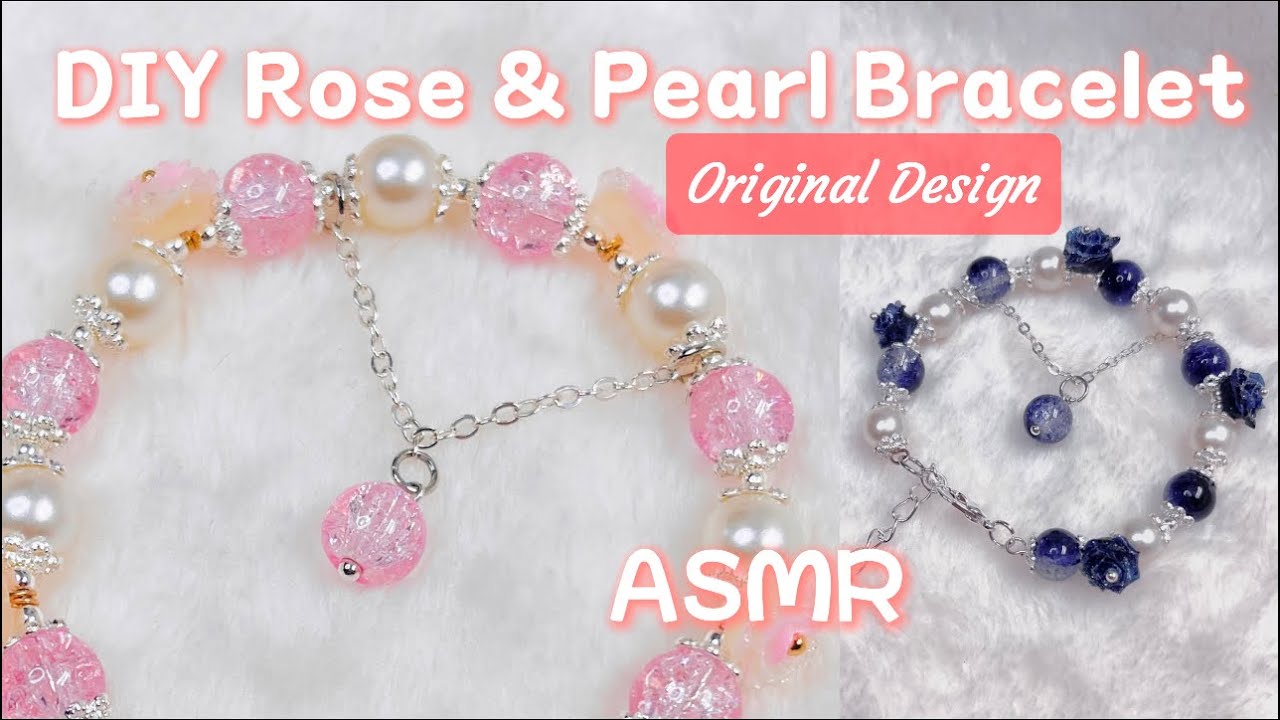 Make your own unique Rose & Pearl Bracelet with me 🌸 ASMR Jewelry Tutorial. #DIY #tutorial #bracelet