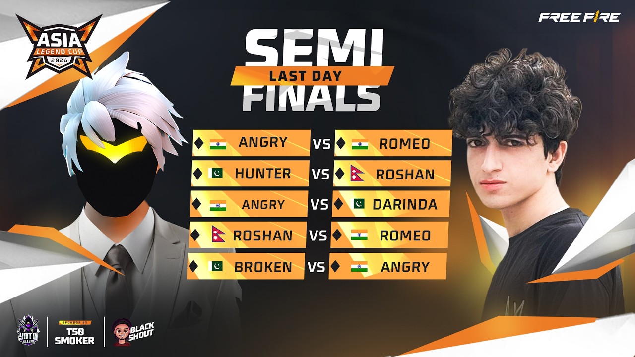 LAST DAY SEMIFINALS 1VS1 ASIA LEGEND CUP 🏆 🇮🇳🇵🇰🇳🇵🇧🇩⚔️🔥