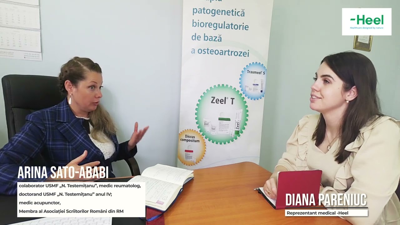 Patologiile reumatismale: tratament cu -Heel.Discuția cu dna Sato-Ababi Arina:reumatolog, acupunctor