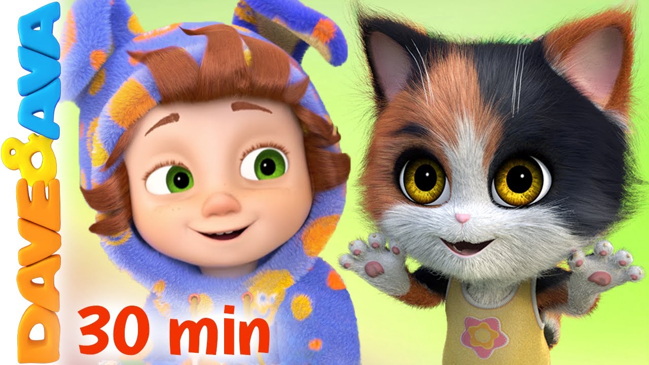 🤪 Three Little Kittens and More Nursery Rhymes | Apples and Bananas | Baby Songs by Dave and Ava 🤪