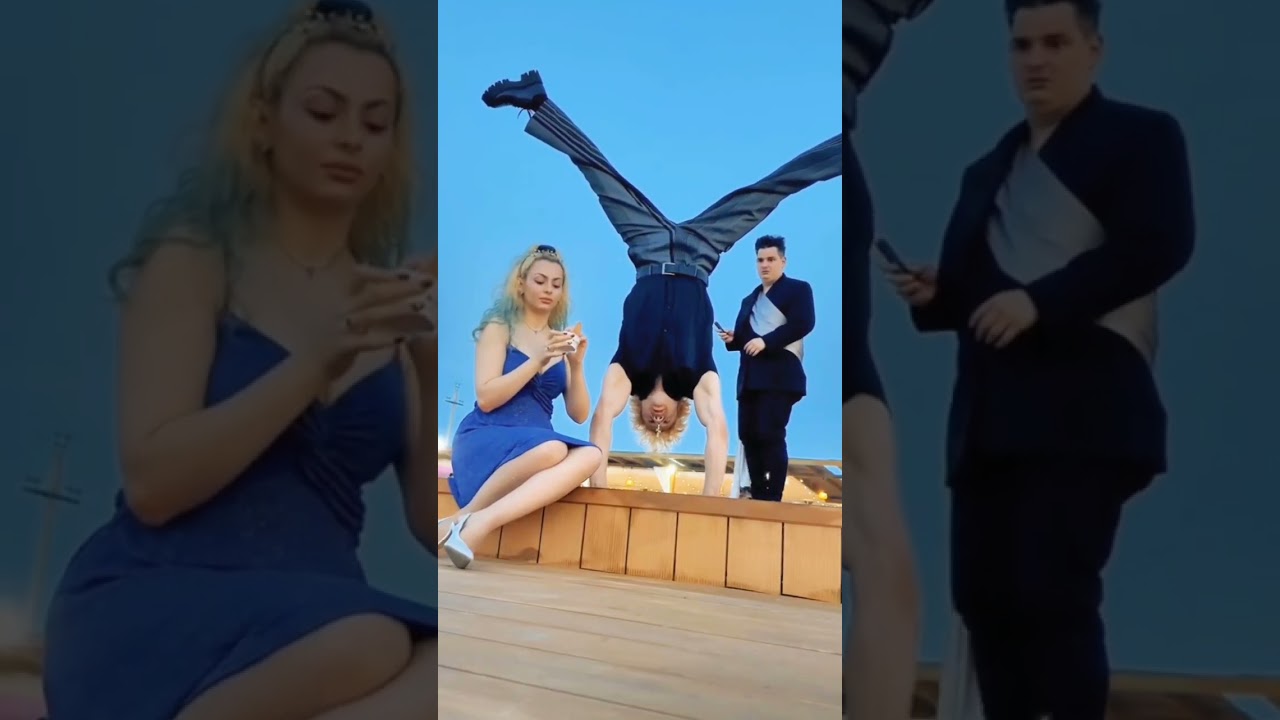 Rest after a long day #funny #challenge #handstand #couplegoals #blonde #shorts