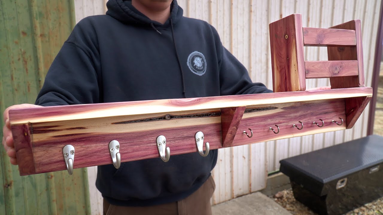 Easiest DIY Entryway Key Holder | Logs To Lumber | Eastern Red Cedar