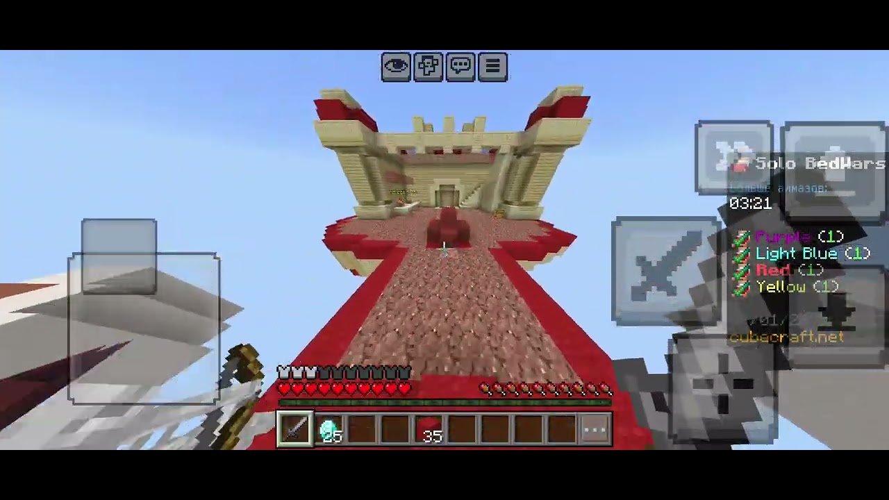 Cubecraft Bedwars solo // Mobile gameplay