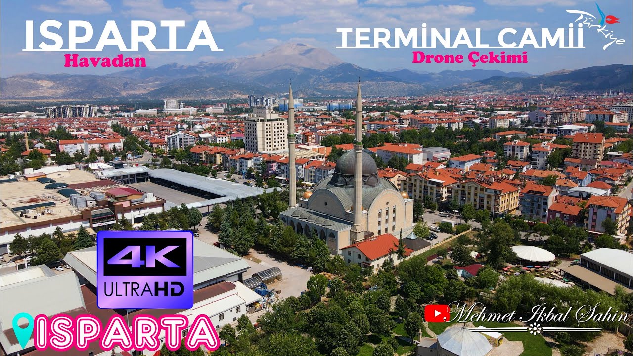 Isparta Terminal Camii ve Şehir Merkezi - Havadan 4K Drone Çekimi / 21.7.24