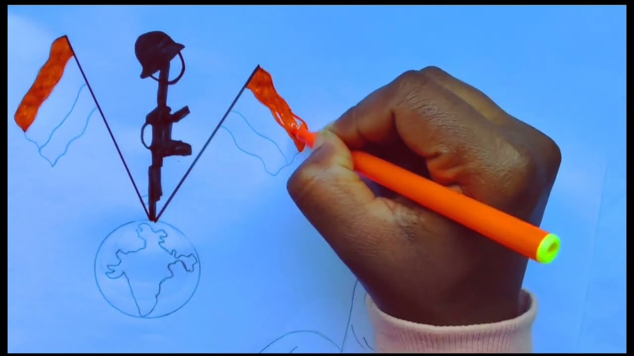 Traditional Girl Drawing with flag 🇮🇳 / independence day drawing/republic day drawing / Aayang 