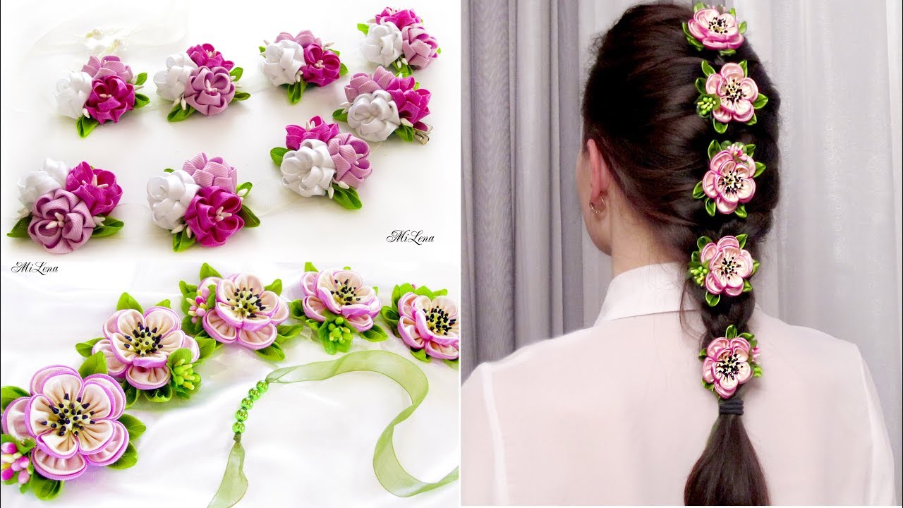КАК ВПЛЕСТИ ЛЕНТУ В КОСУ, МК / Hairstyle with Ribbon Braids