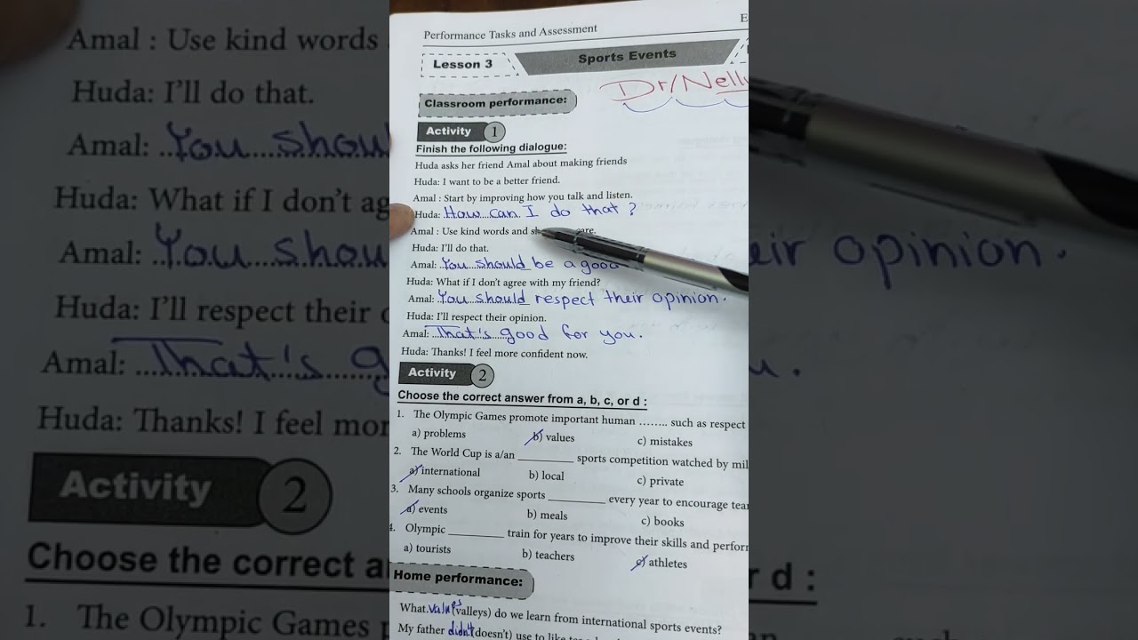 Prep 3 Unit 7 حل تقييمات ثالثة إعدادى 